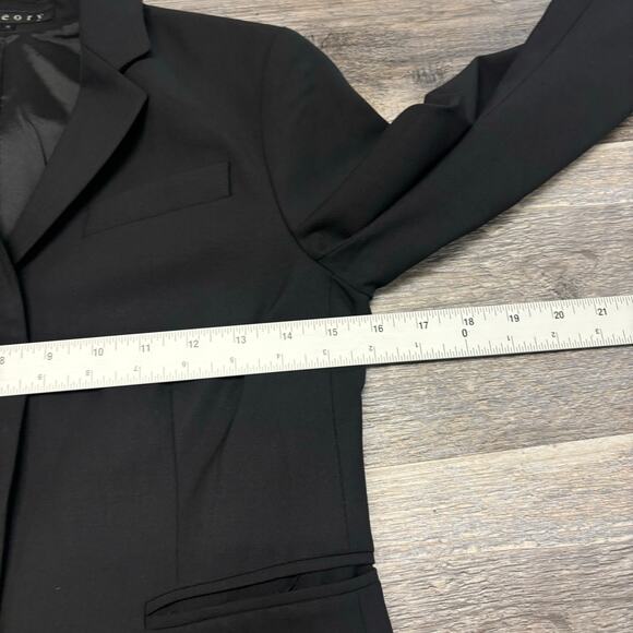 Theory Black Womens 0‎ Lined Notch Lapel Formal Business Cropped Wool Blazer USA - Picture 8 of 13